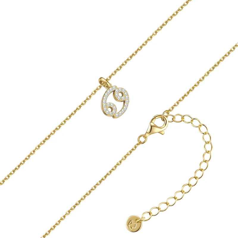 Glanzstücke München Mittellange Halskette Sterling Silber Halskette Zirkonia Sternzeichen Kr gold(Image 2)