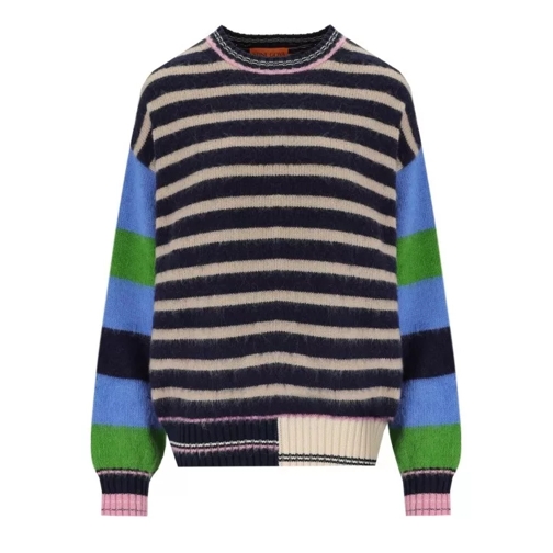 Stine Goya Shea Blue Striped Crewneck Jumper Blue 