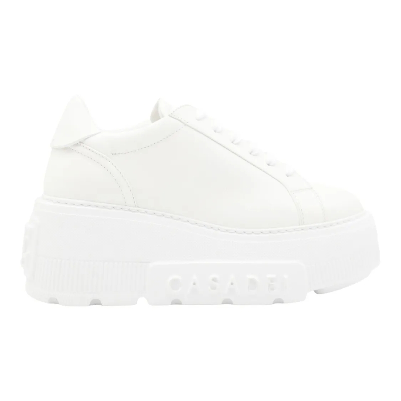 Casadei Low-Top-Sneaker Chunky Platform Sneakers With Embossed Branding An White