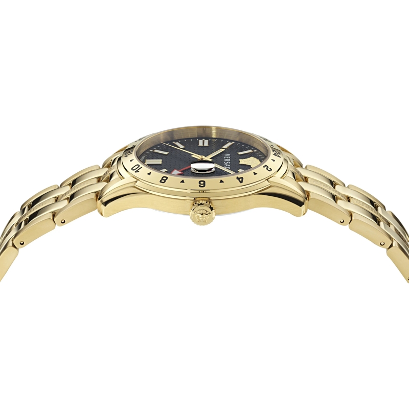 Versace Quarzuhr Quarz Analog Uhr Greca Time Gmt gold(Image 3)