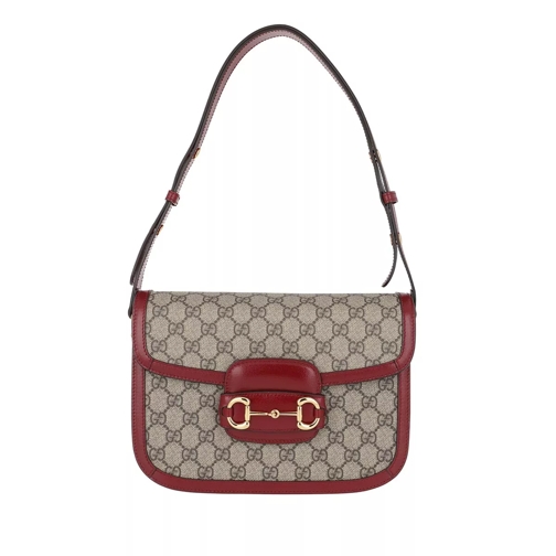 Gucci Horsebit 1955 Shoulder Bag GG Supreme Beige/Red Satchel