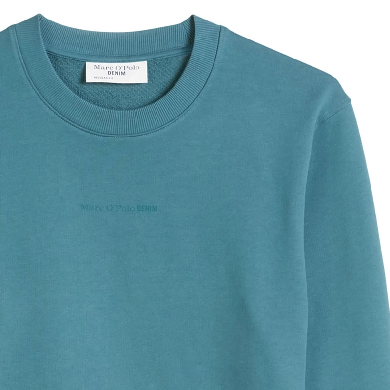Marc O´Polo  Crew Neck, Print, Reg Fit 1er Pack petrol
