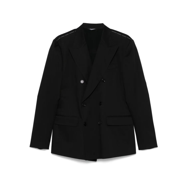 Dolce&Gabbana Blazer Double-Breasted Black Jacket With Refined Details Black