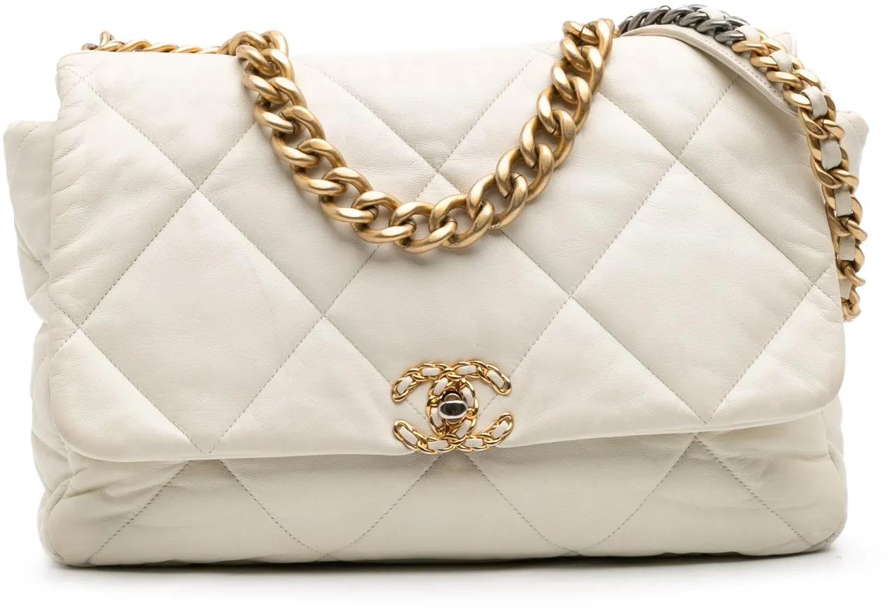 Chanel Hobo Bags - Maxi Lambskin 19 Flap - Gr. unisize - in Weiß - für Damen