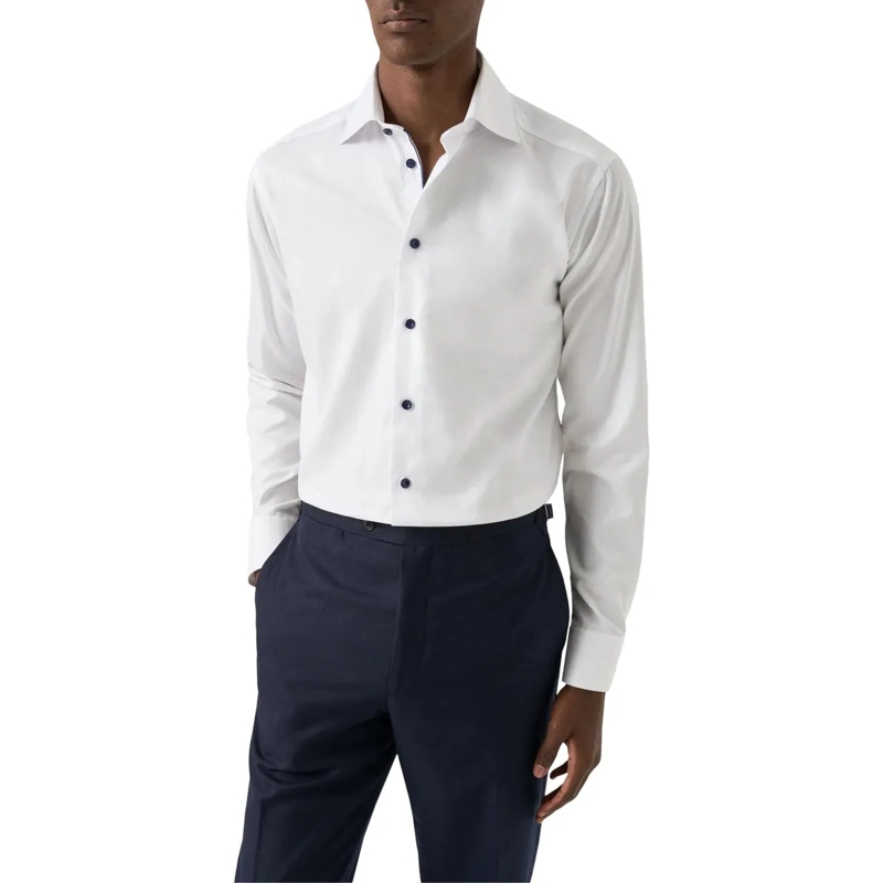 Eton  Eton Navy Details Signature Twill Shirt  Wit 10001 weiß(Image 2)