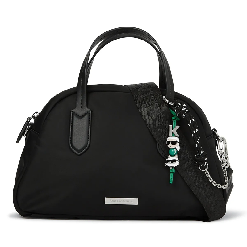 Karl Lagerfeld Tote Ikon Bowling Bag aus Nylon schwarz