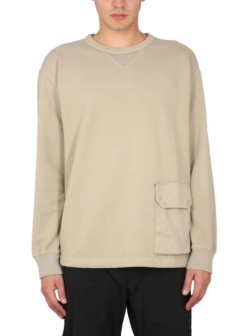 Thumbnail - Ten C - Relaxed Fit Cotton Sweatshirt - Größe L - beige