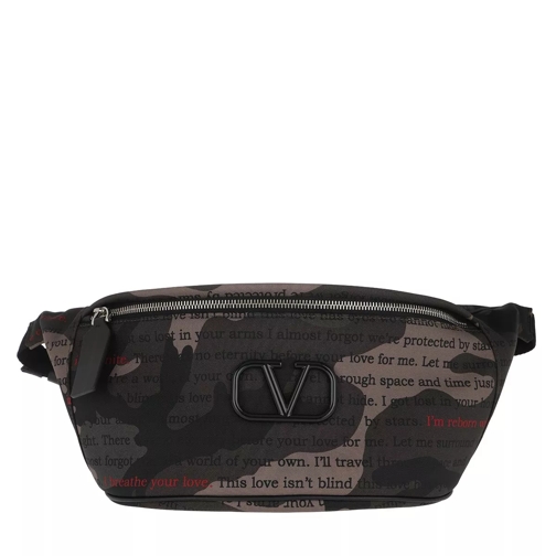 Valentino Garavani V Logo Belt Bag Army Brush Green Crossbodytas