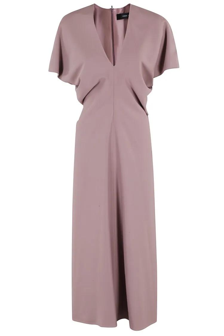 Thumbnail - Federica Tosi - Midi Dress In Smooth Cady - Größe 44 - pink