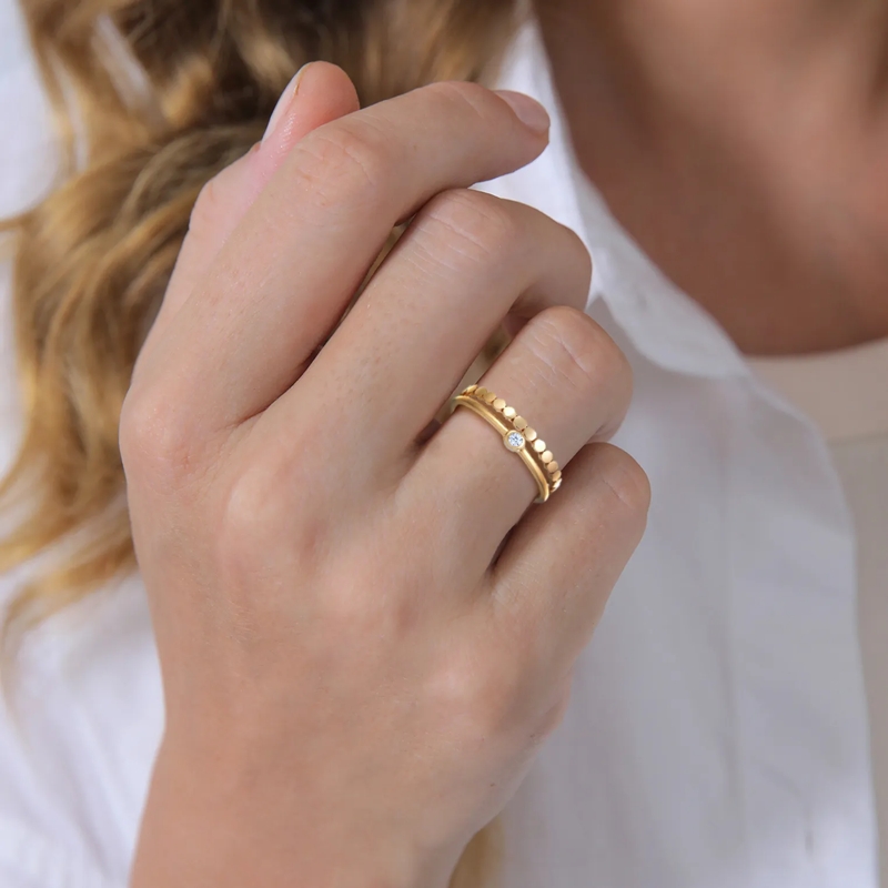 Elli Diamantring Ring Eternity Solitär Diamant (0.03 ct) Set 375 Ge gold(Image 5)