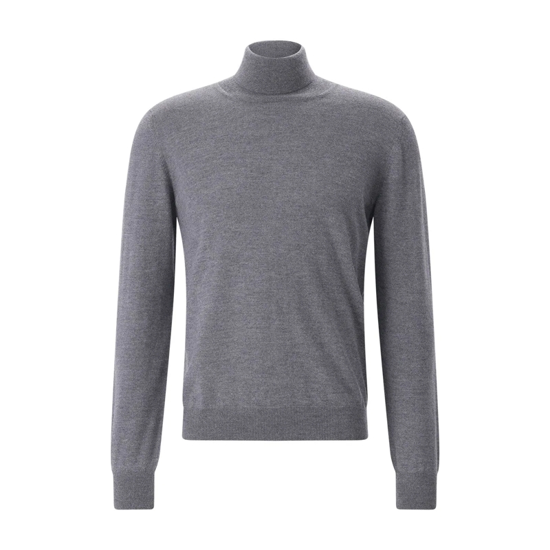 Gran Sasso Rollkragenpullover Rollkragen-Pullover aus Schurwolle grau