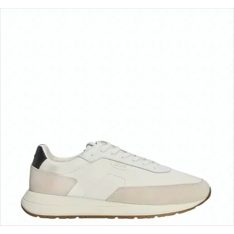 Boss Lage-top sneaker Low-Top Sneakers In Suede And Textured Leather White