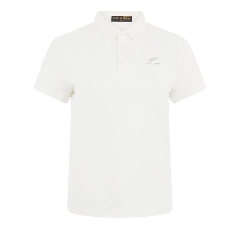Plein Sport Poloshirt Pique Polo T-Shirt Reflective Scratch weiss