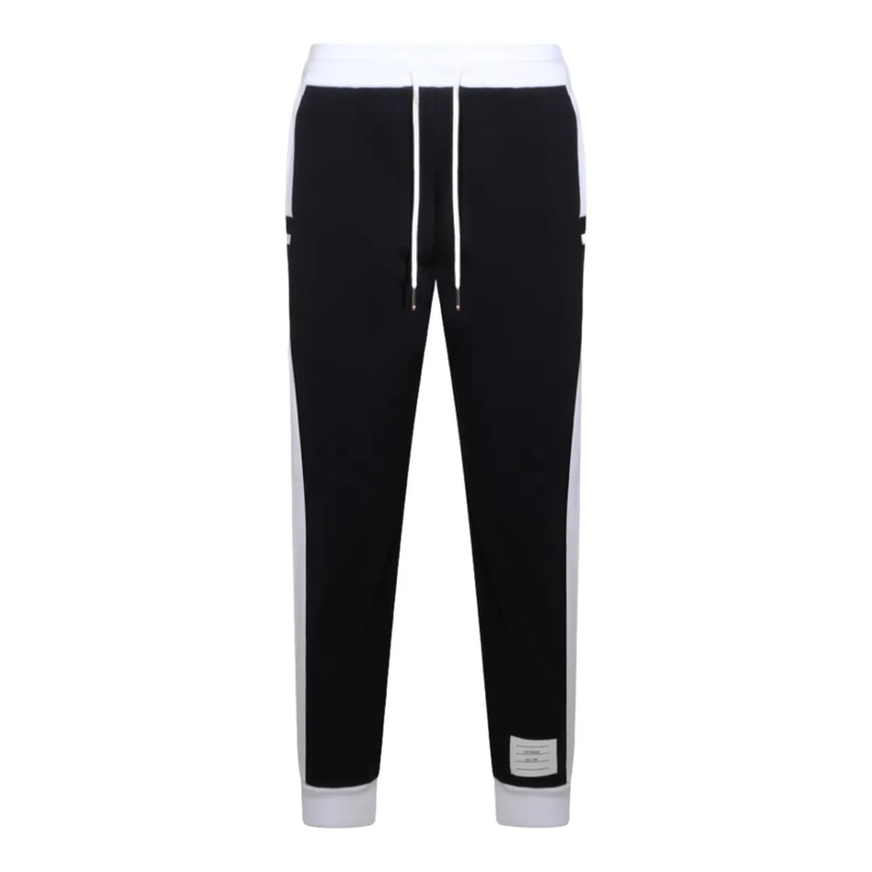 Thom Browne joggingbroek Track Pants With Contrasting White Side Panels Black