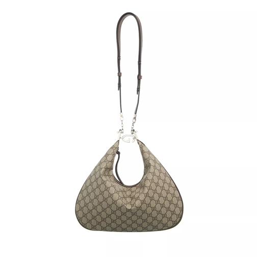Gucci Large Gucci Attache Shoulder Bag Beige Ebony/New Acero Hobotas