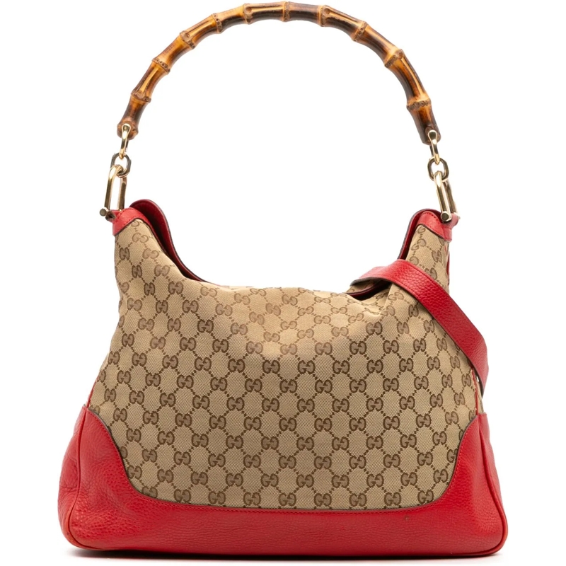 Gucci Schultertasche GG Canvas Bamboo Diana Satchel braun