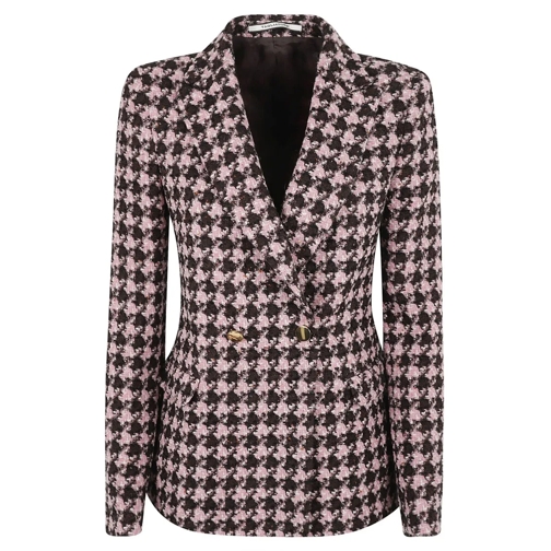 Tagliatore Blazer Light Pink/Black Houndstooth Double-Breasted Blaze Pink