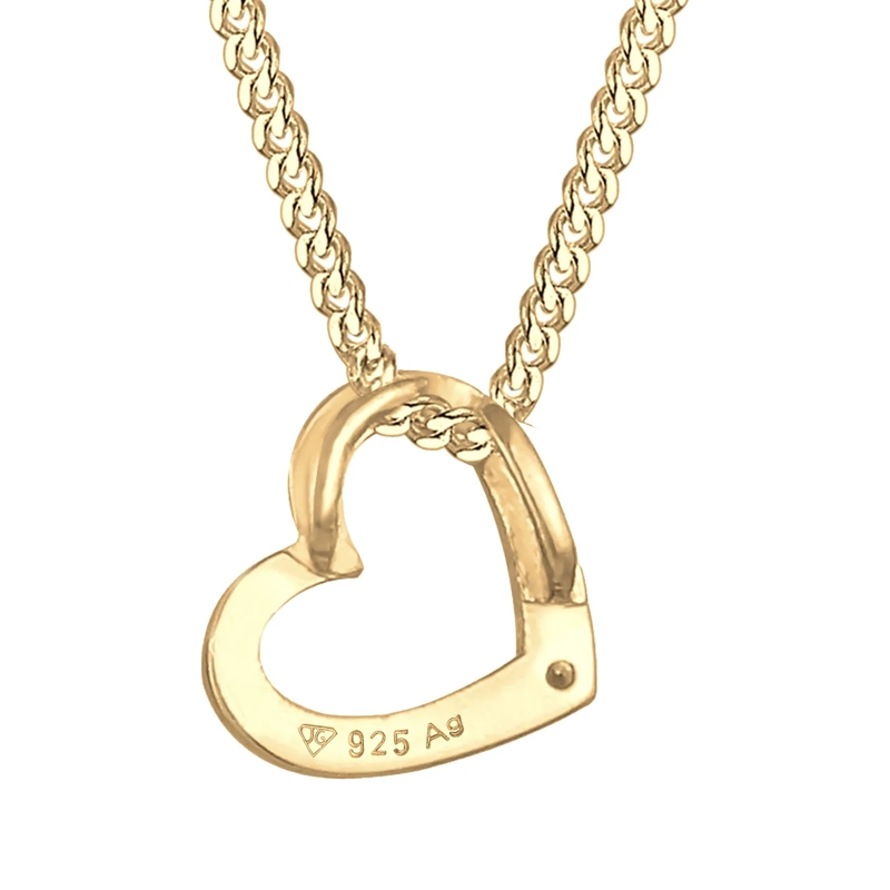 Elli Mittellange Halskette Halskette Herz 925 Sterling Silber, mit Kristallen gold(Image 4)