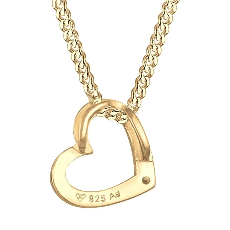 Elli Mittellange Halskette Halskette Herz 925 Sterling Silber, mit Kristallen gold(Image 5)