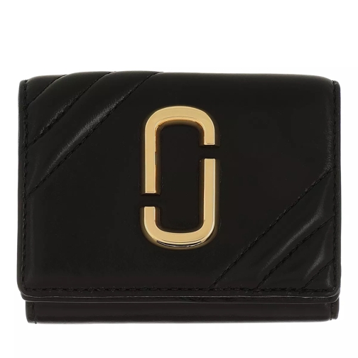 Marc Jacobs The Glam Shot Medium Trifold Wallet Black Vikbar plånbok