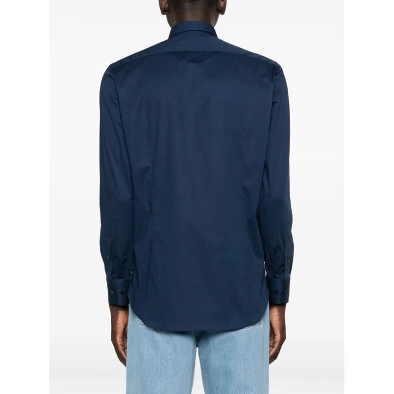 Etro Hemd Tailored Blue Stretch Cotton Shirt Blue