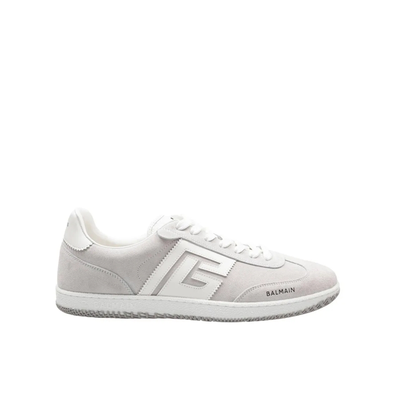 Balmain Lage-top sneaker Swan Sneakers In White Suede White