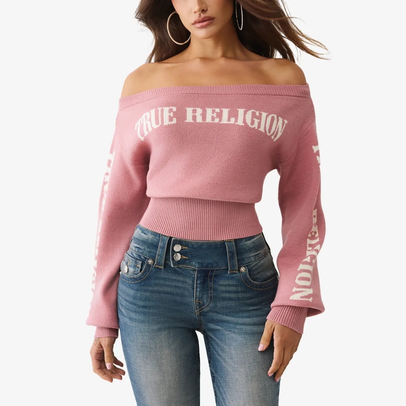 True Religion  Pullover Schulterfrei altrosa(Image 6)