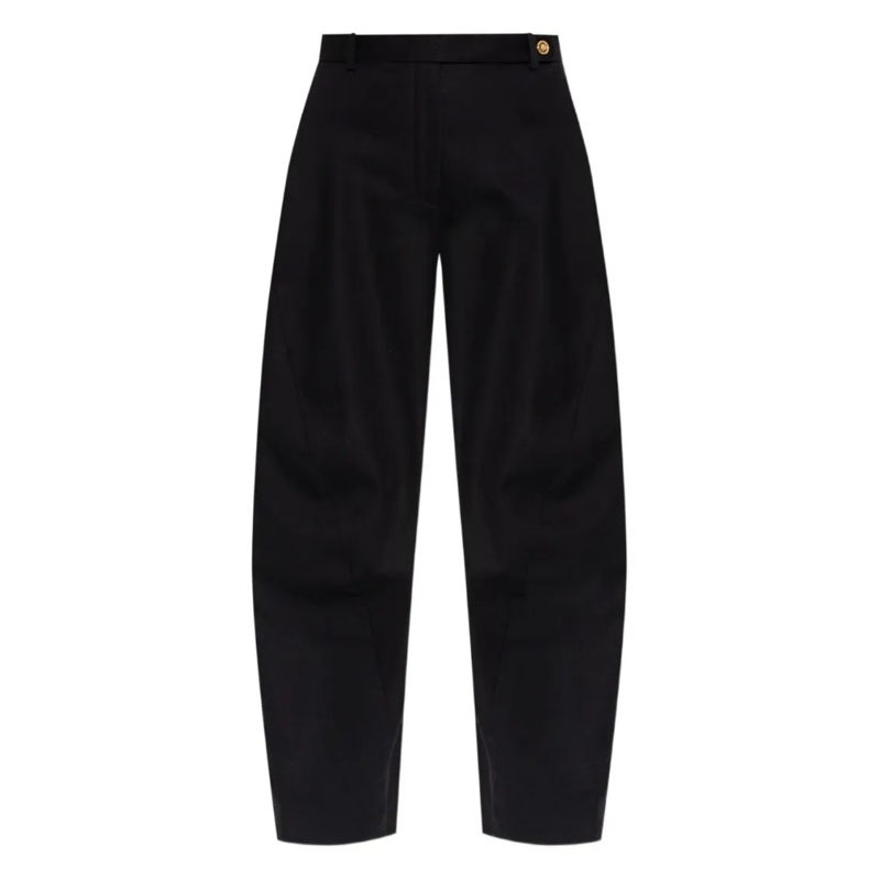 Versace  Low-Waisted Baggy Trousers With Gold Medusa Button Black