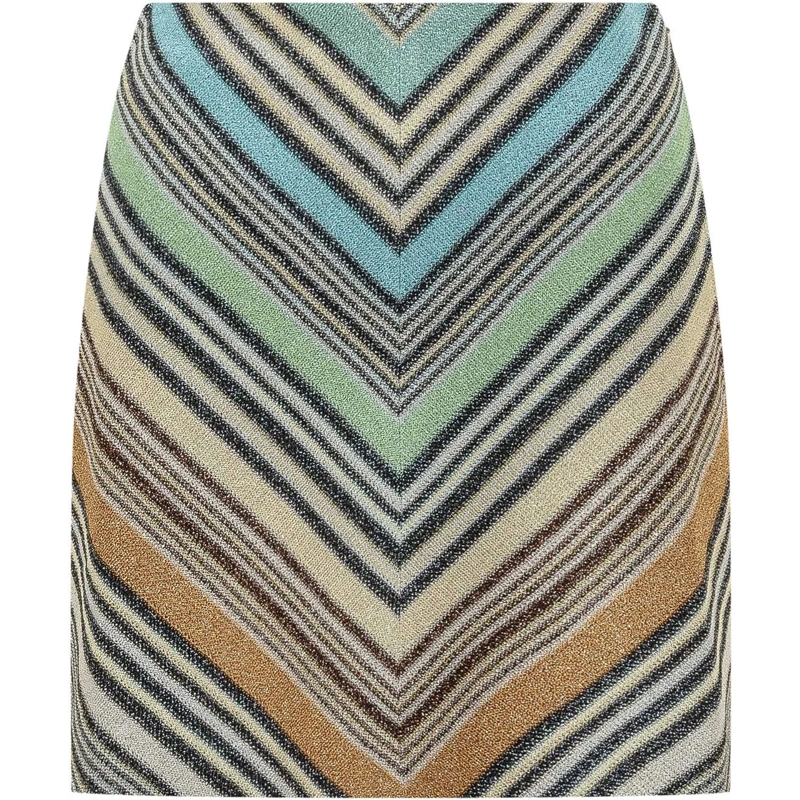 Missoni Minirock Mini Gonna in Maglia a Motivo Chevron mehrfarbig