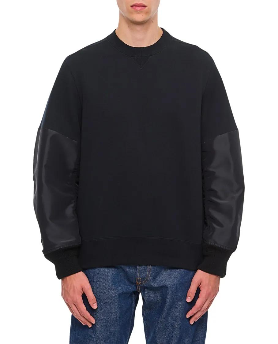 Sacai - Twill X Sponge Sweat Pullover - Größe 1 - schwarz