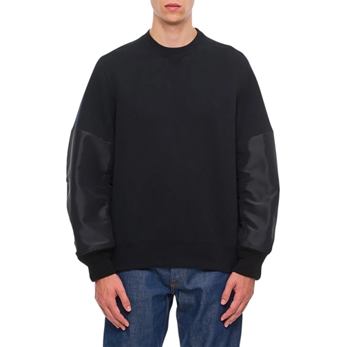 Sacai Twill X Sponge Sweat Pullover Black Pullover