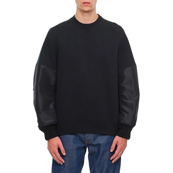 Sacai Twill X Sponge Sweat Pullover Black Pullover