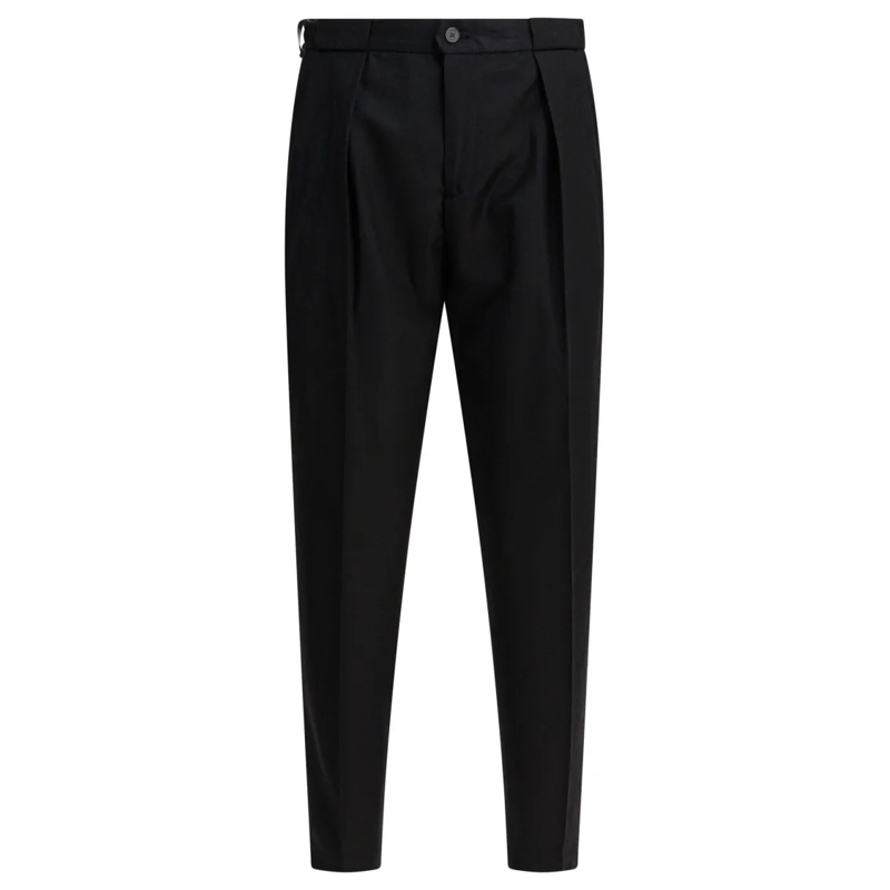 Briglia  Mid-Rise Tapered Trousers With Pleated Detailing Black