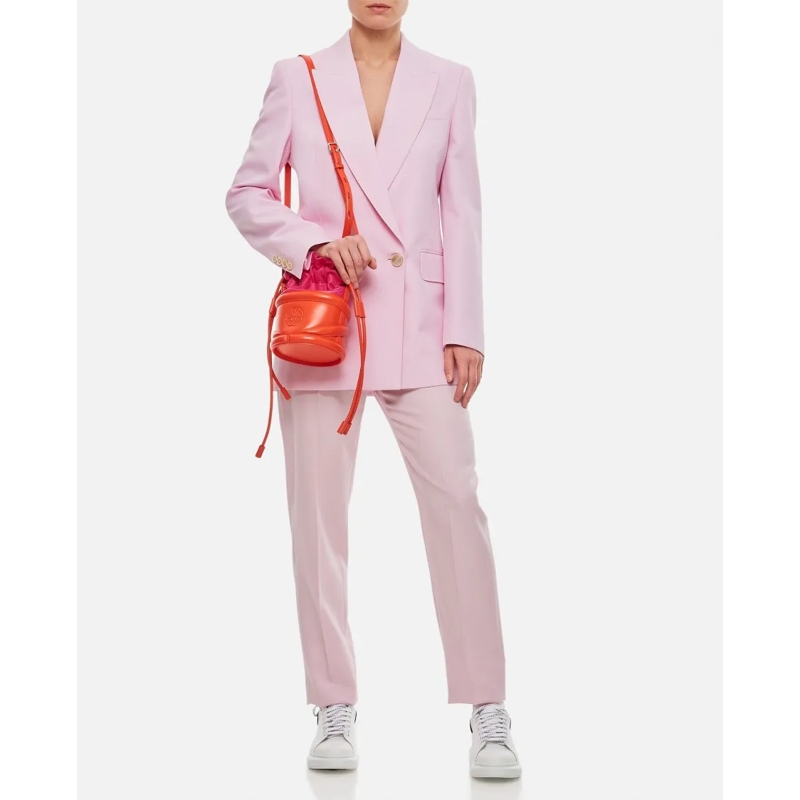 Alexander McQueen Blazer Wool Double Breasted Jacket Pink (Image 7)