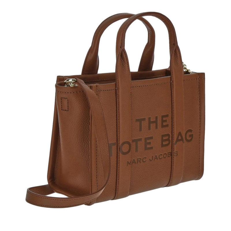 Marc Jacobs Tote Structured Pebbled Leather Tote With Bold Logo Brown(Image 7)