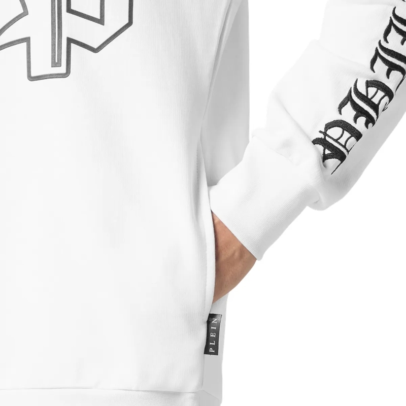 Philipp Plein Top Hoodie Gothic Plein weiss(Image 3)