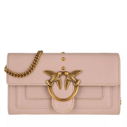 Pinko Love Wallet Simply 3 C Rose Dust Pink Wallet On A Chain