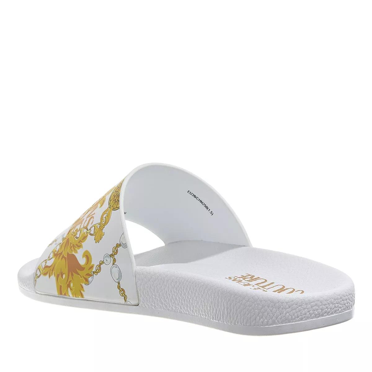 Versace slides best sale white and gold