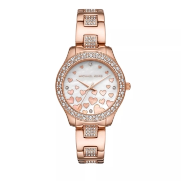 Michael Kors Liliane Three Hand Stainless Steel Watch Rose Gold