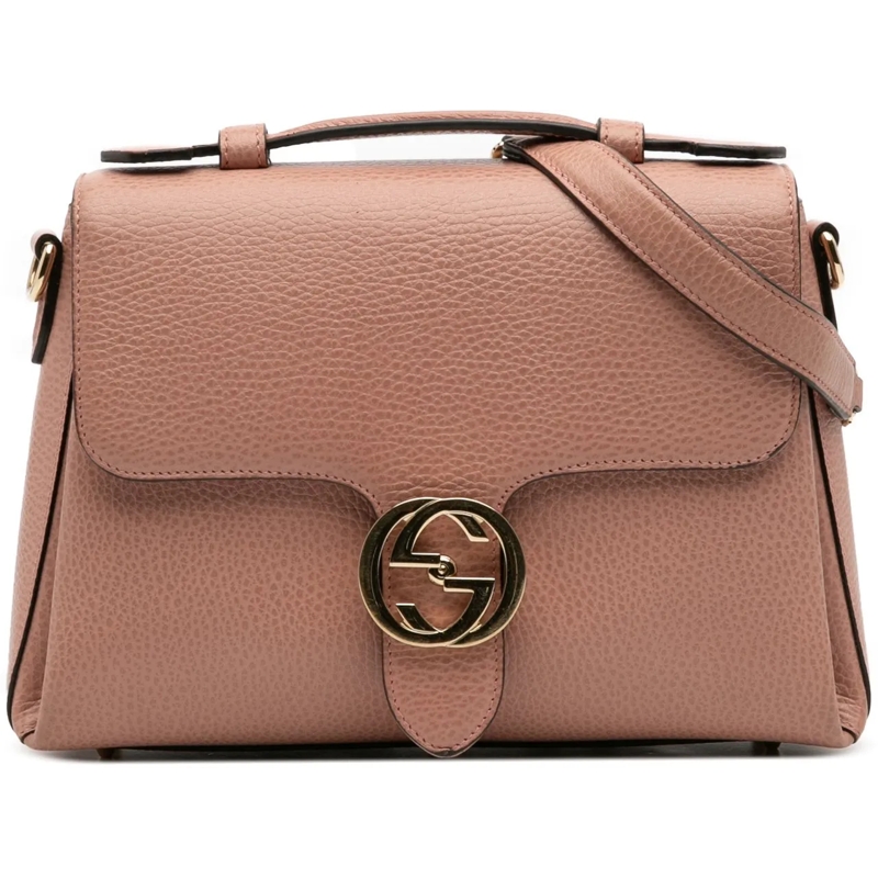 Gucci Schultertasche Small Dollar Calfskin Interlocking G Satchel rose