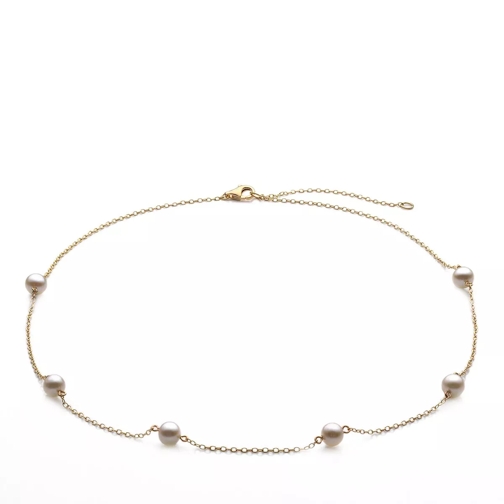 Little Luxuries by VILMAS Fashion Classics Necklace With Pearls Yellow Gold Plated Mellanlångt halsband