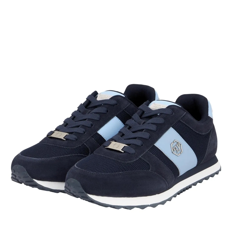 Philipp Plein Low-Top-Sneaker Läufer Hexagon blau-silber