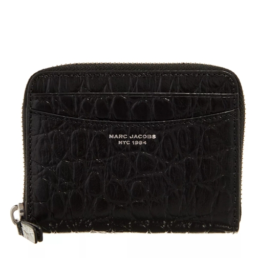 Marc Jacobs The Slim Croc Zip Around Wallet Black Portemonnaie mit Zip-Around-Reißverschluss