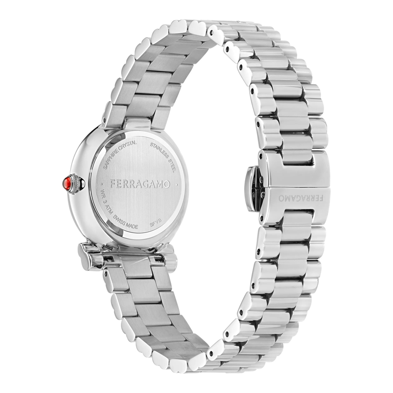 Salvatore Ferragamo Quarzuhr Quarz Analog Uhr Vb-Gancini Twisted 28Mm-F silber(Image 2)