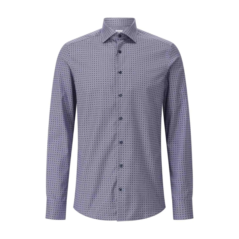 STENSTRÖMS Overhemd Slim-Fit Twillhemd mit Muster Blau