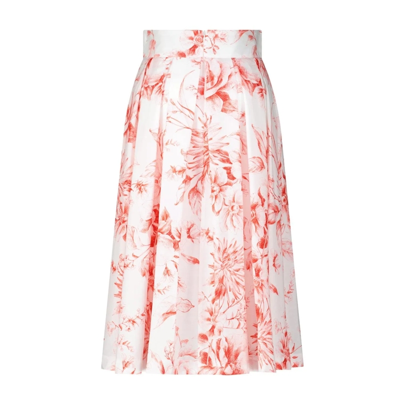 Lavi Minirock Faltenrock mit floralem Muster weiß(Image 2)