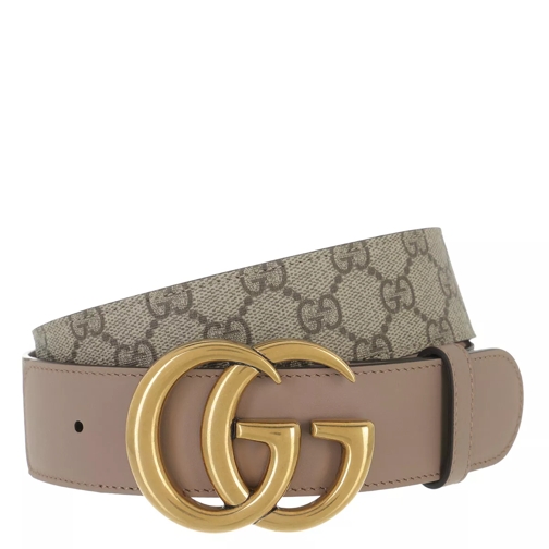 Gucci GG Marmont Buckle Belt Beige Ebony/Porcelain Rose Leather Belt