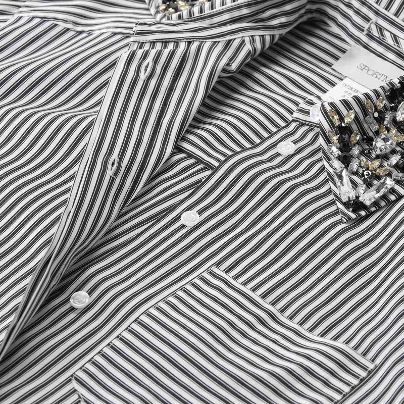 Sportmax Bluse Hemdbluse Quagga mit Schmucksteinen schwarz(Image 3)