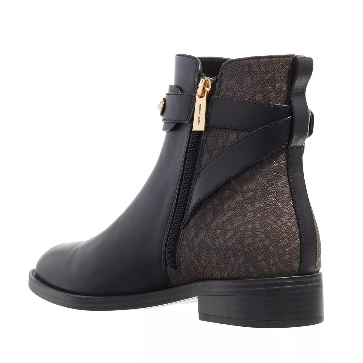 Michael Kors Darcy Flat Bootie Black Brown Ankle Boot