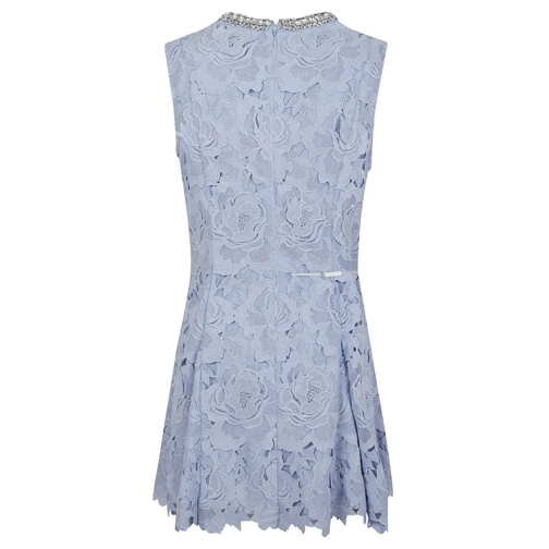 Self Portrait Mini robes Blue Flower Lace Mini Dress Blue (Image 2)